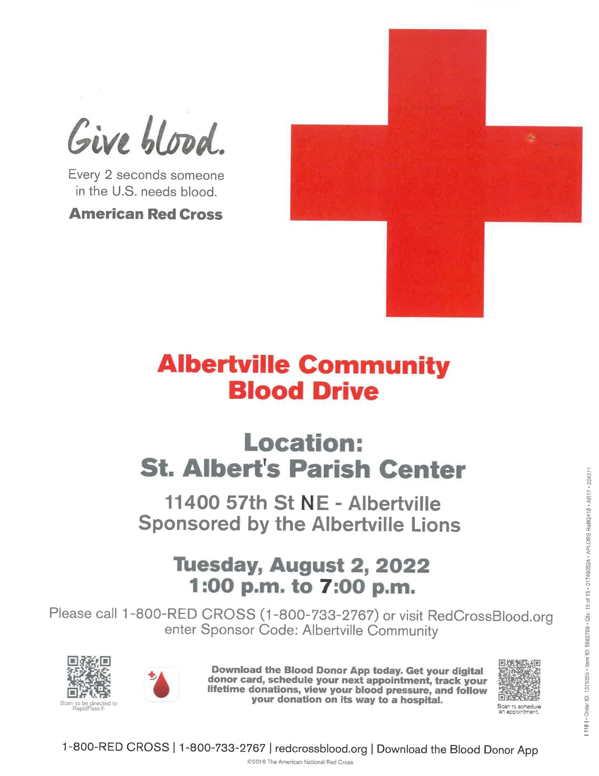 Albertville Community Blood Drive