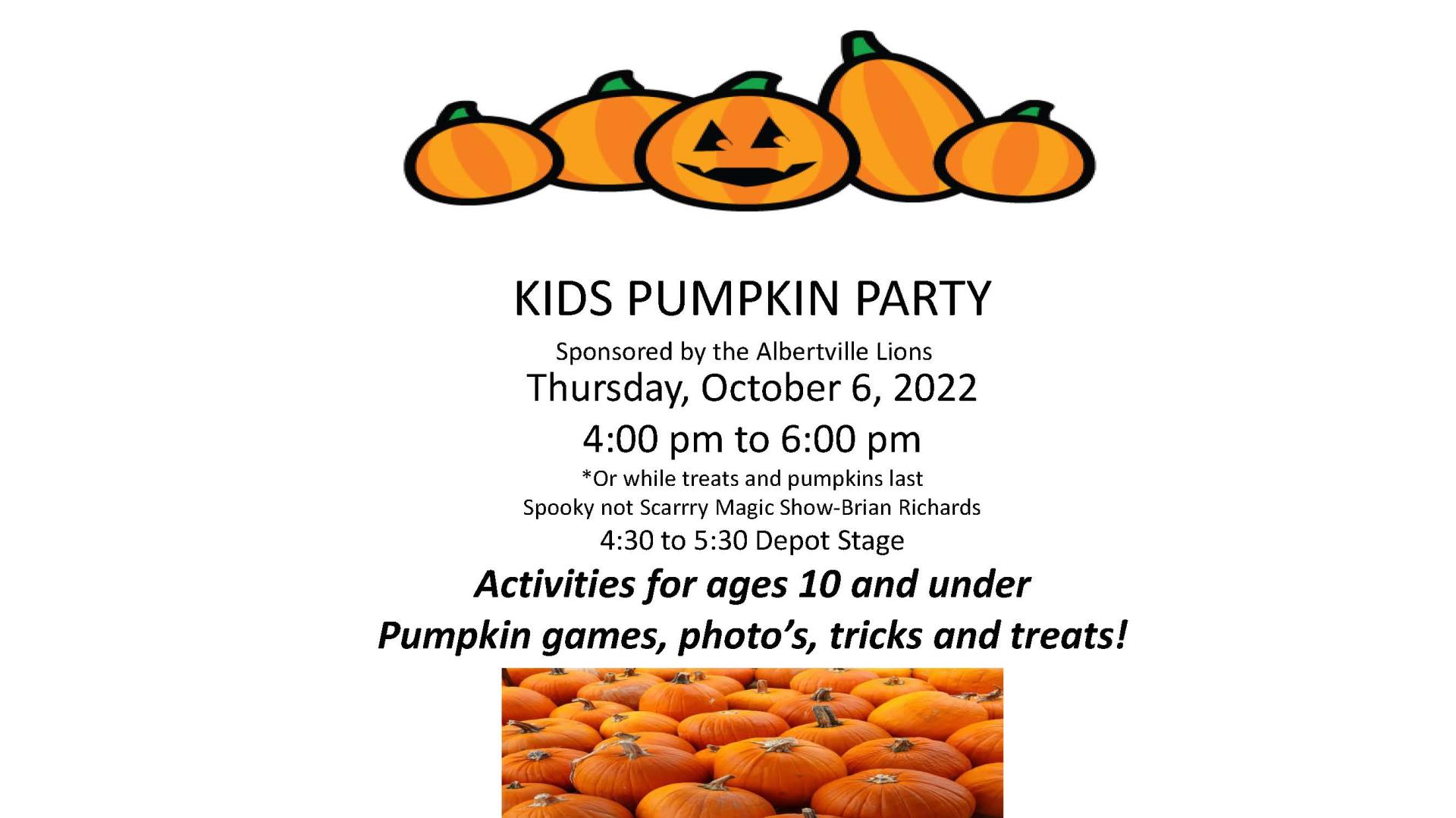 2022 Pumpkin Party Flyer