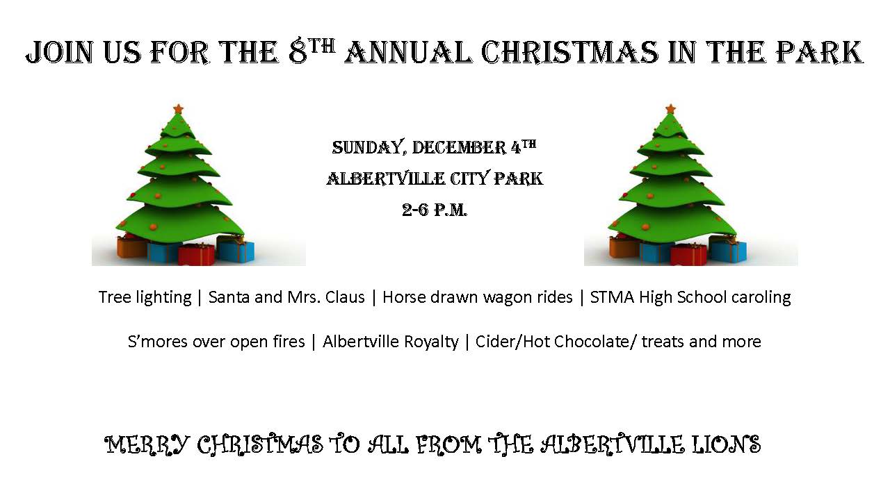 Albertville Lions Christmas in the Park - Flyer