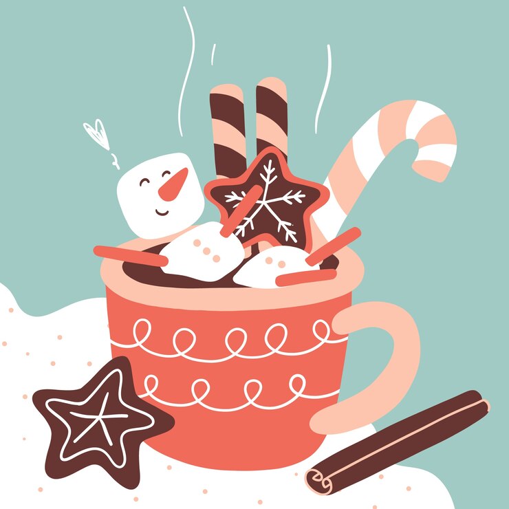 christmas-hot-chocolate-illustration with snowman