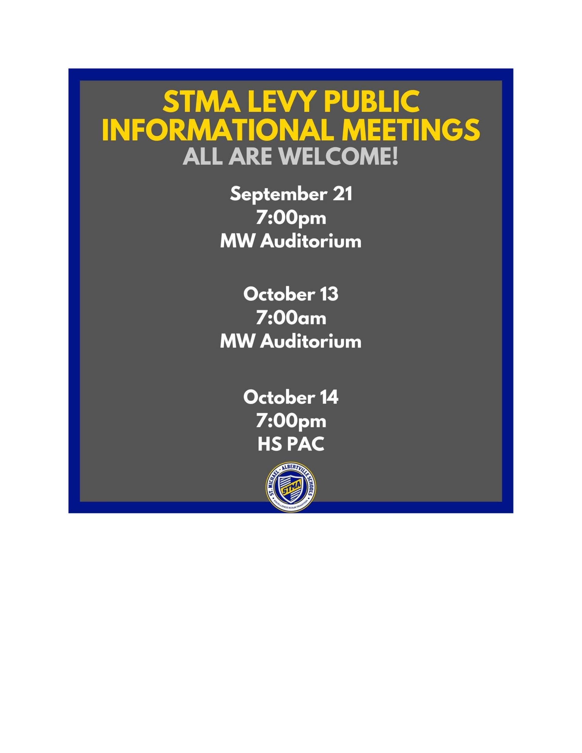 STMA Levy Informational Meetings - Image