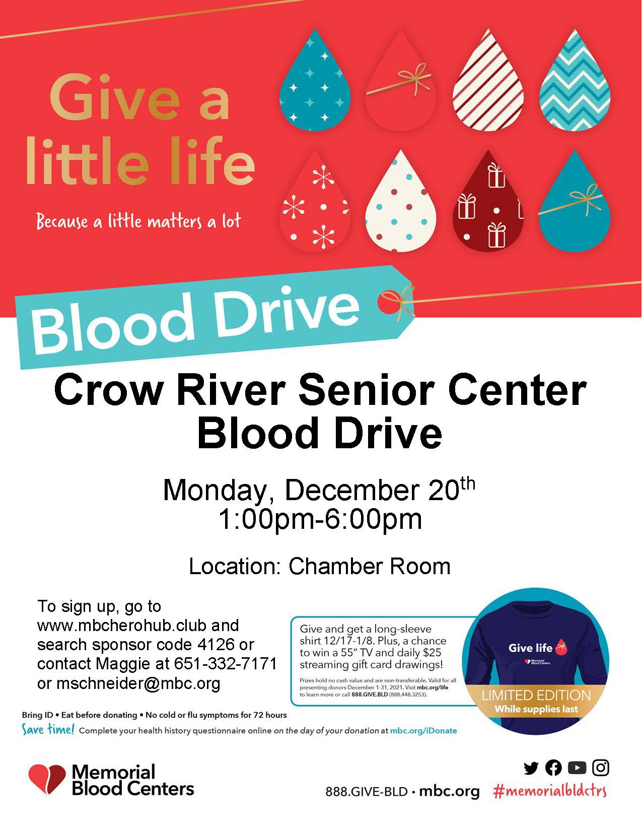 Crow River Senior Center Flyer December 20 2021